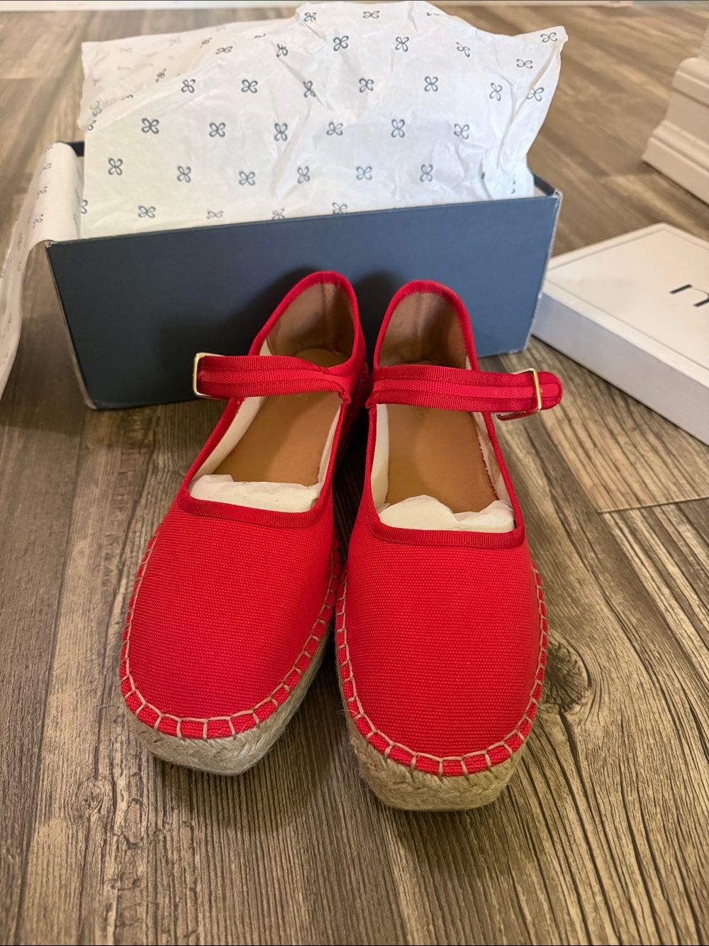 Maeve Red Mary Jane Espadrille Platform Shoes